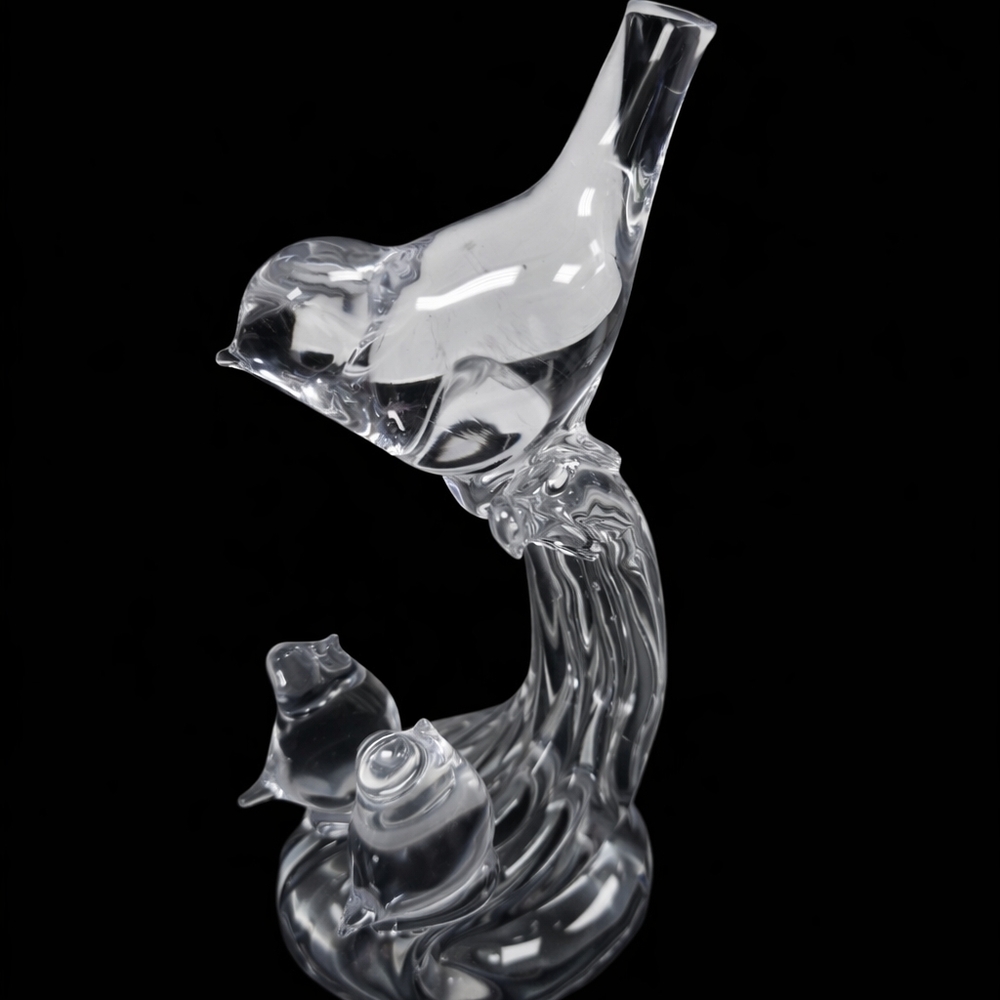 Elegant Glass Bird Sculpture